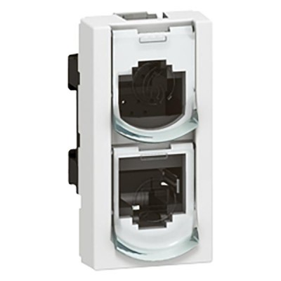 Розетка RJ 45 с разветвителем - Программа Mosaic - Ethernet/Ethernet - UTP - 8 контактов - 1 модуль