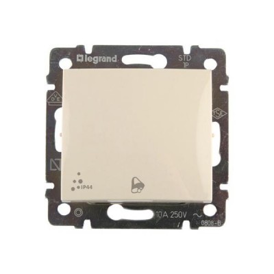 Выключатель без фиксации с символом звонка - Valena - IP 44 - 10 A - 250 В~ - слоновая кость