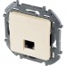 Розетка RJ 45 1-я компьютерная категории 6 UTP Legrand Inspiria для скрытого монтажа, цвет - слоновая кость