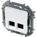 Розетка RJ 45 2-я компьютерная категории 6 UTP Legrand Inspiria для скрытого монтажа, цвет - белый