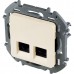 Розетка RJ 45 2-я компьютерная категории 6 UTP Legrand Inspiria для скрытого монтажа, цвет - слоновая кость