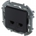 Розетка RJ 45 2-я компьютерная категории 6 UTP Legrand Inspiria для скрытого монтажа, цвет - антрацит