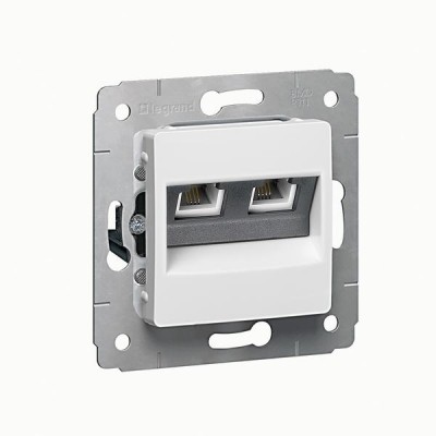 Информационная розетка - Cariva - 2xRJ45 - категория 6 UTP - White