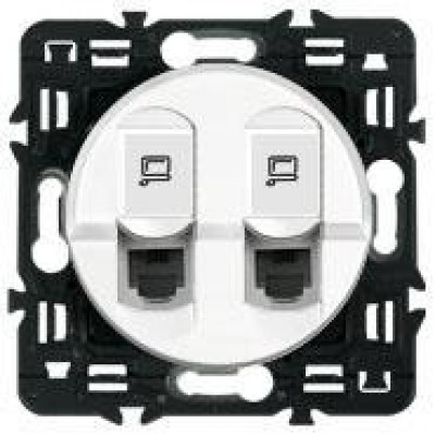 Розетка комбинированная RJ11 + RJ45 Cat.5e, белый