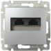 Розетка RJ45 Cat.5e двойная UTP, алюминий